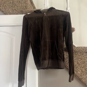 Vintage Velour Brown Juicy Couture Zip Hoodie
